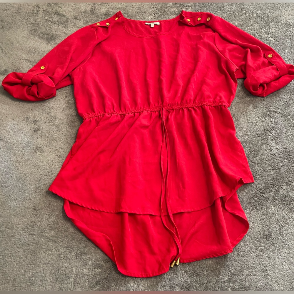 Mileage Red Blouse Top